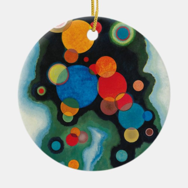 Deepened Impulse Abstract Oil on Canvas Kandinsky Ceramic Tree Decoration (Front)