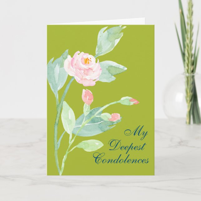 Deepest Condolences, Sympathy Card (Front)