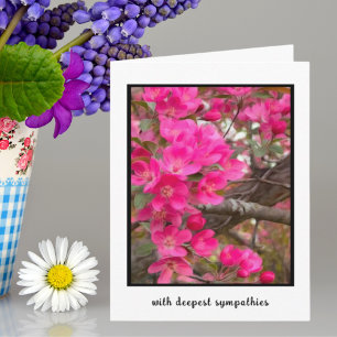 Deepest Sympathy Card Painterly Crabapple Blossoms
