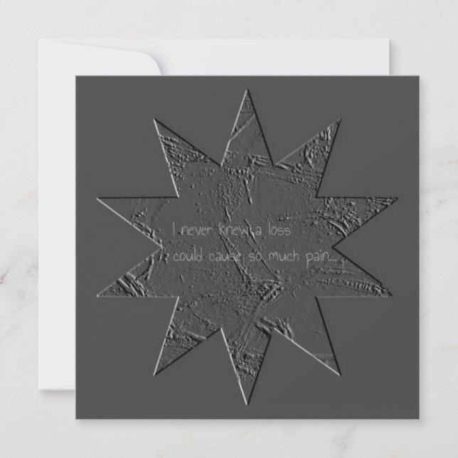 Deepest Sympathy Condolences Loss Star Grey Card (Front)