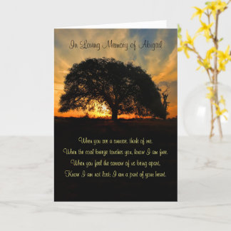 Deepest Sympathy Custom Name Poem and Tree Card