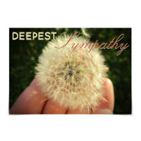 "Deepest Sympathy" Dandelion Evening Card