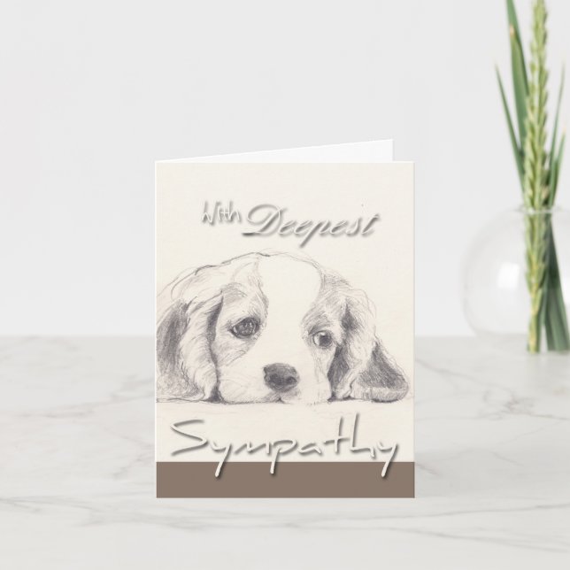 Deepest Sympathy Dog Sympathy Card with Quote (Front)