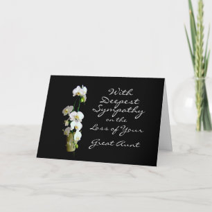 Deepest Sympathy Great Aunt White Orchids Card