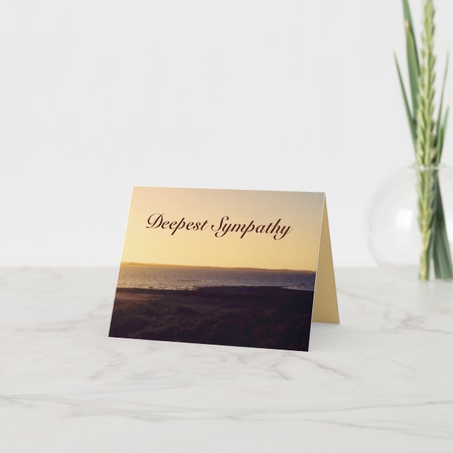 Deepest Sympathy Ocean Sunset Greeting Card (Front)