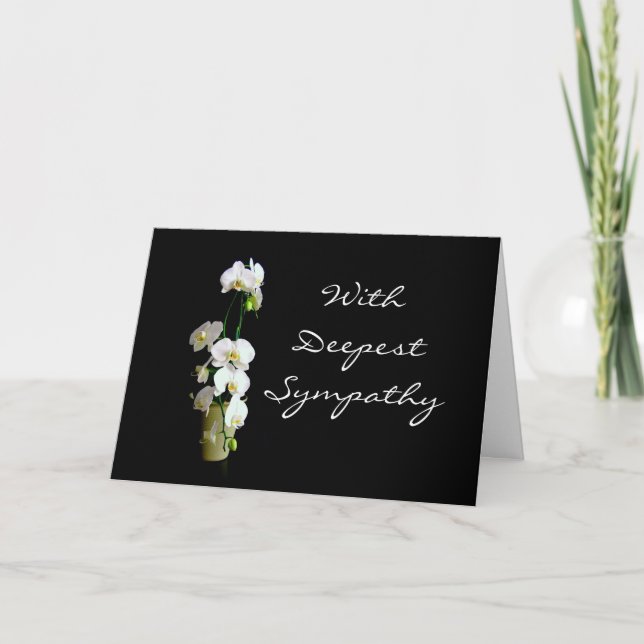 Deepest Sympathy White Orchids Card (Front)
