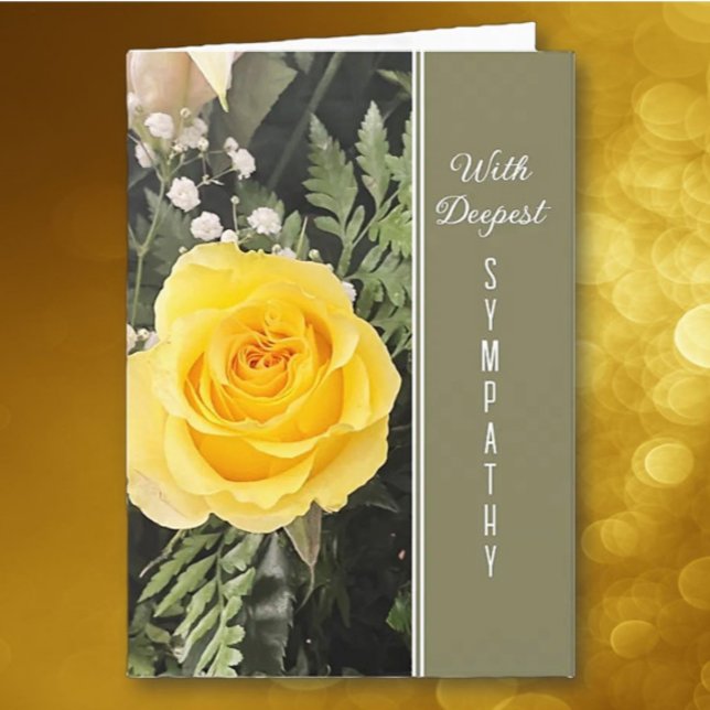 Deepest Sympathy yellow rose greeting Card (Creator Uploaded)