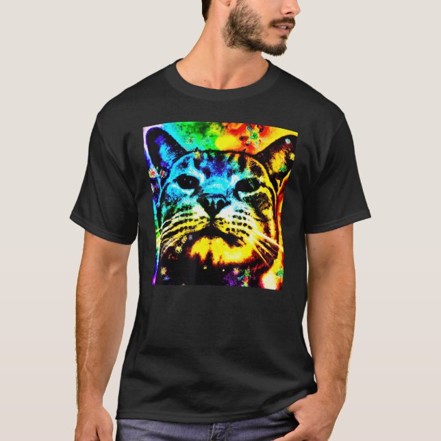 Deeply coloured cat face adorable kitten T-Shirt (Front)