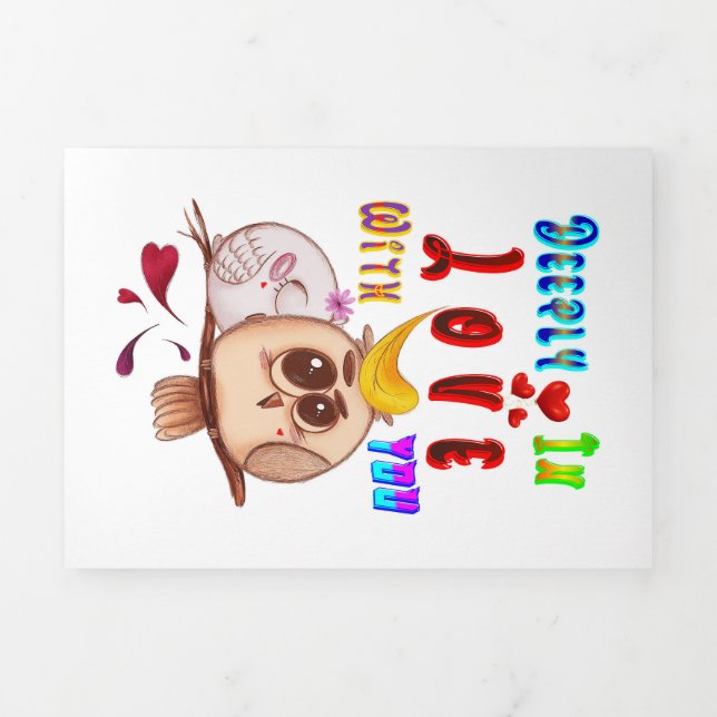 Deeply In Love With You Tri-Fold Holiday Card (Cover)