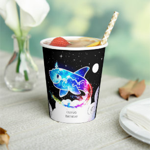 Deepsea Magical Simple Shark Birthday Paper Cups