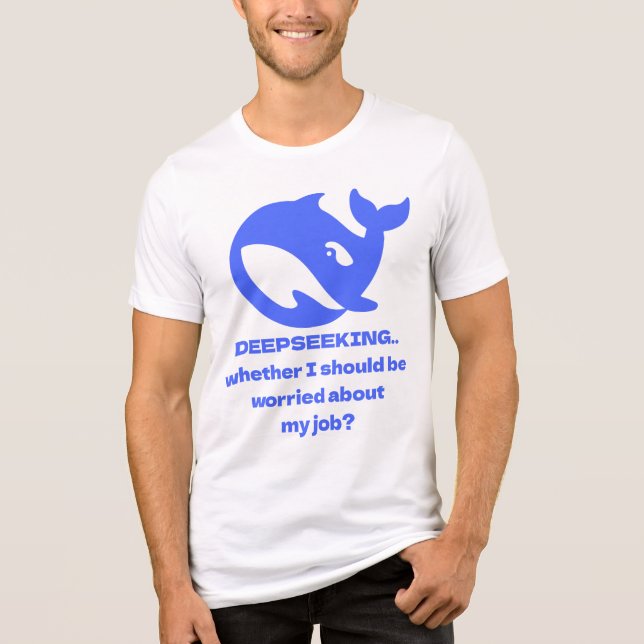DEEPSEEKING Customisable Editable Text Tri-Blend Shirt (Front)