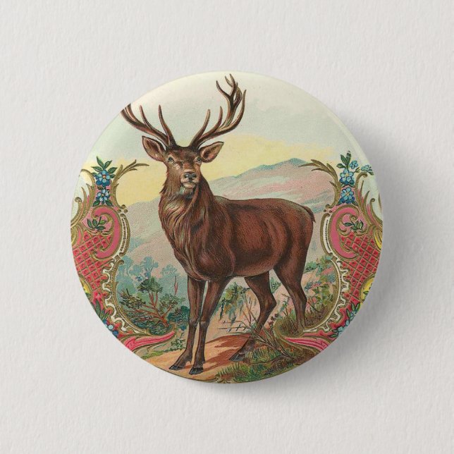 Deer 6 Cm Round Badge (Front)