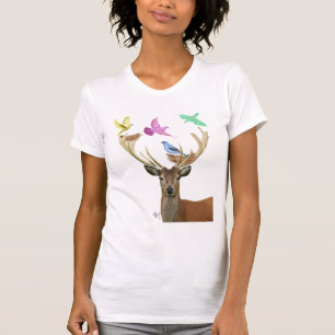 Deer and Birds Nests Pastel Shades T-Shirt