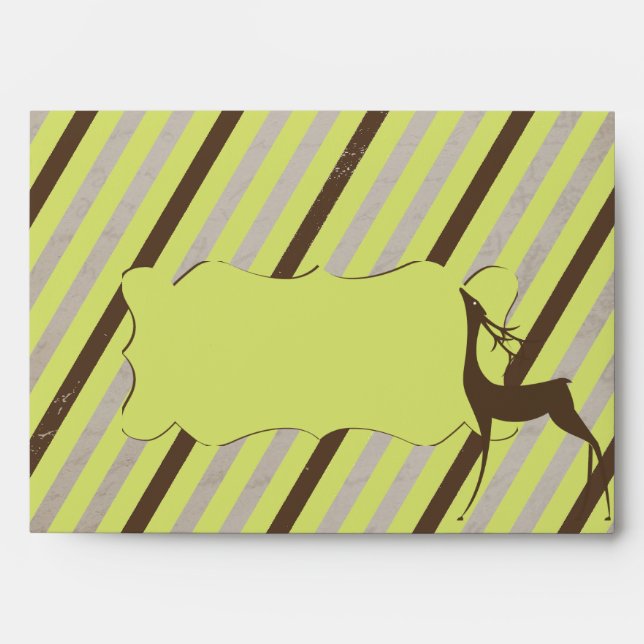 Deer and Diagonal Stripes Envelope (Front)