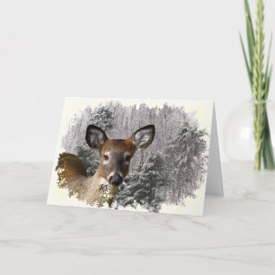 Deer and Frosty Hills Seasons Holiday Card
