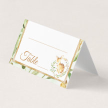 Deer and Leaves Baby Shower Birthday Table Number