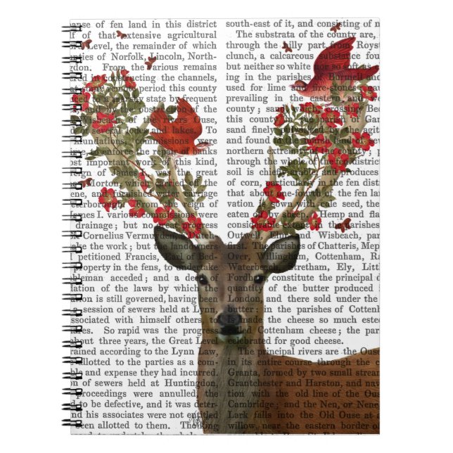 Deer and Love Birds 2 Spiral Notebook (Front)