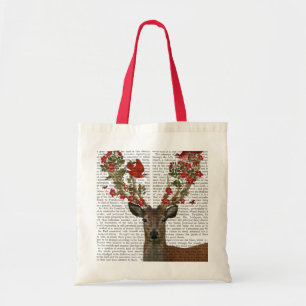 Deer and Love Birds 2 Tote Bag