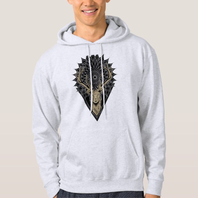 Deer and Mandala Hoodie (Front)