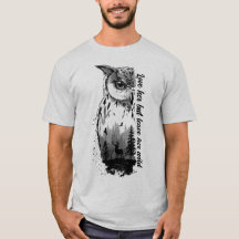 Deer and nature in the background of an owl T-Shir