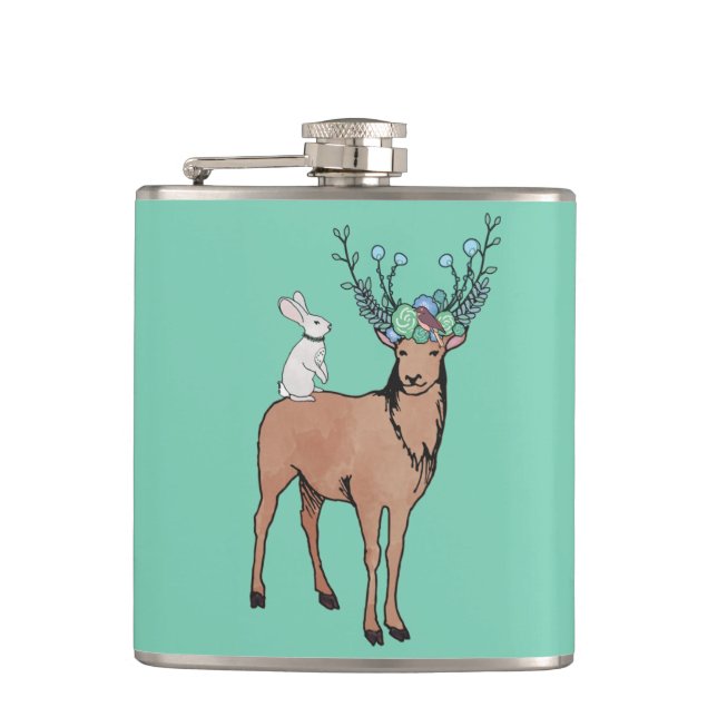 Deer and Rabbit Flask (Front)