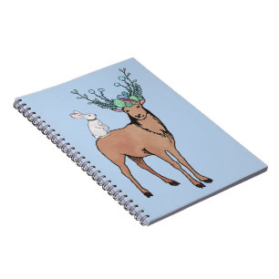 Deer and Rabbit Spiral Notebook