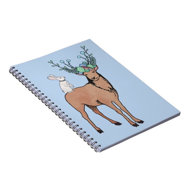 Deer and Rabbit Spiral Notebook (Right Side)