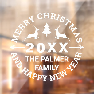 Deer and tree Merry Christmas add name