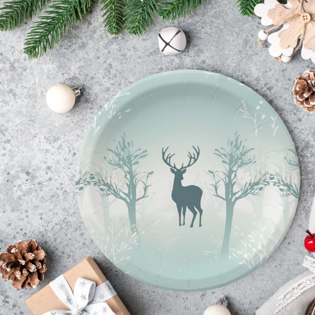 Deer and Tree Pattern Paper Plate (Creator Uploaded)
