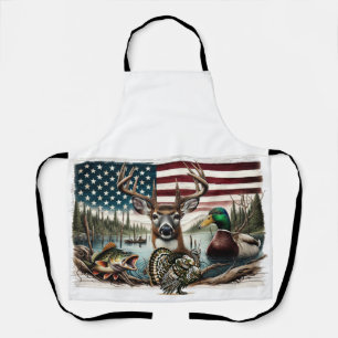 Deer and USA Country Apron