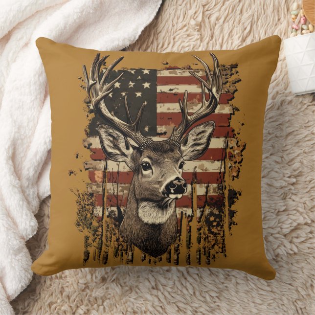 Deer and USA Country Cushion (Blanket)