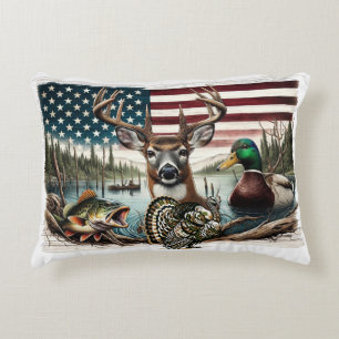 Deer and USA Country Decorative Cushion