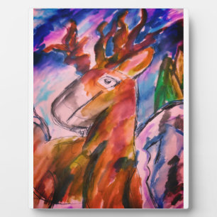 Deer and winter plaque