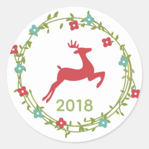 Deer and Wreath Customised Sticker