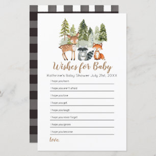 Deer animal adventure Baby Shower Wishes for Baby