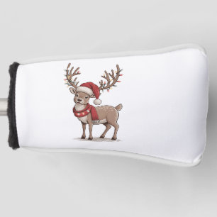 Deer Animal Christmas Deer Santa Hat Xmas Golf Head Cover