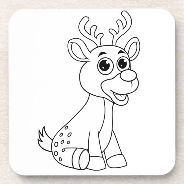 Deer Animal Fawn Baby Young Animal Cute Postcard P Coaster (Front)