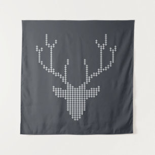 deer animal geometric art mosaic tapestry