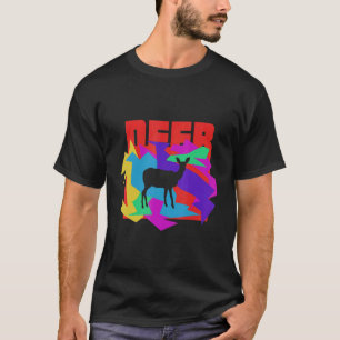 Deer Animal Mosaik Puzzle T-Shirt