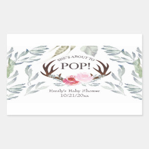 Deer Antler About to Pop Mini Champagne Label