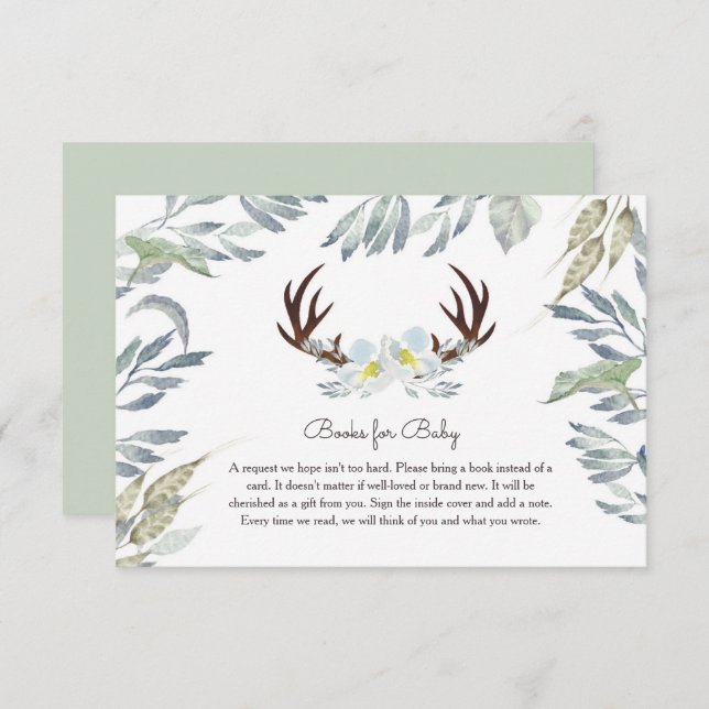 Deer Antler Books For Baby Card (Front/Back)
