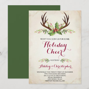 Deer Antler Shower Invite - Christmas