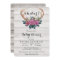 Deer Antler white wood Baby shower invitation