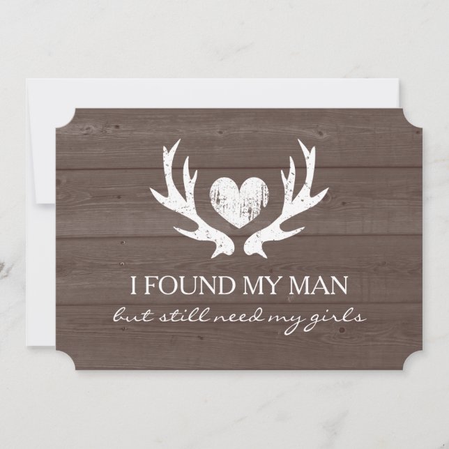 Deer antler Will you be my bridesmaid request card (Front)