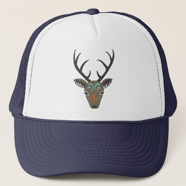 Deer Antler Woodland Wildlife Modern Totem Hat (Front)