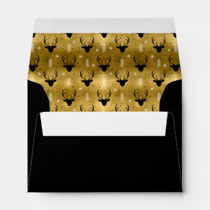 Deer Antlers Arrows Christmas Pattern Gold ID861 Envelope