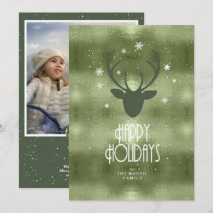 Deer Antlers Arrows Christmas Photo Green ID861 Announcement