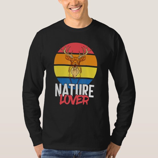 Deer Antlers Forest Animal Nature T-Shirt (Front)