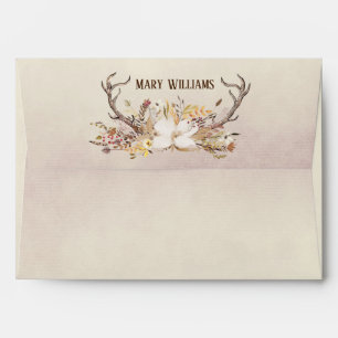 Deer Antlers in flower bouquet Envelope