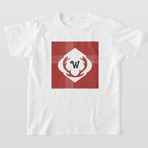 Deer Antlers Rustic Minimal Monogram Burgundy T-Shirt
